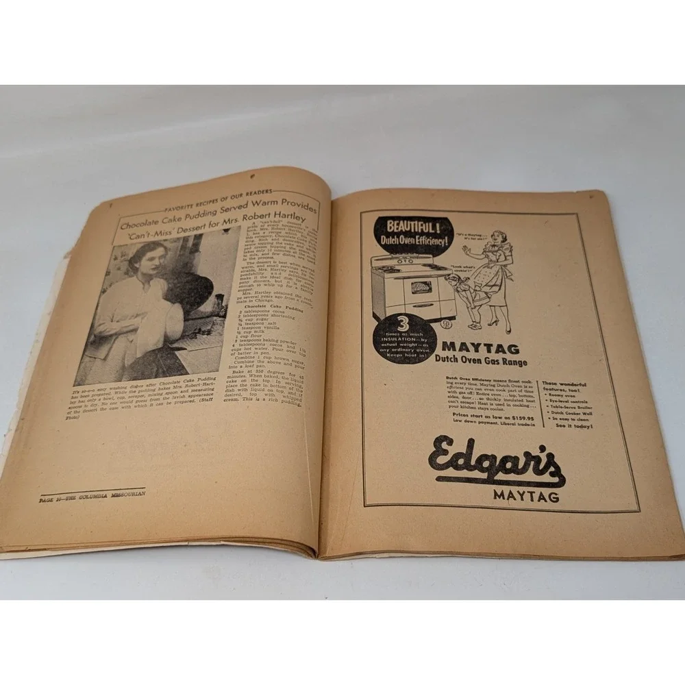 Vintage 1953 Columbia Missouri Recipe‎ Cook Book Desserts Pies House Wife 1950s